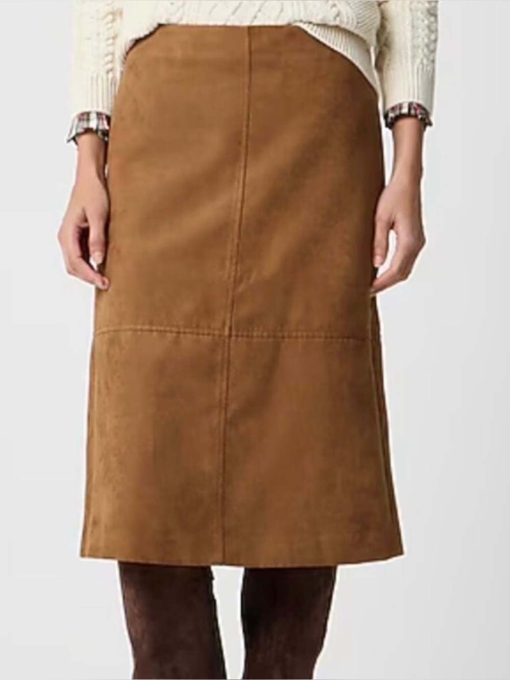 J. Crew Chestnut Brown Suede A-Line Skirt